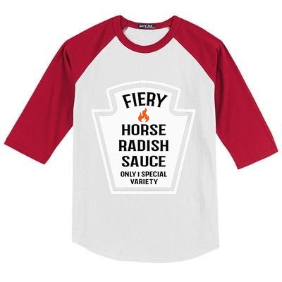 Fiery Horse Radish Sauce Group Condiment Family Matching Kids Colorblock Raglan Jersey