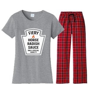 Fiery Horse Radish Sauce Group Condiment Family Matching Women's Flannel Pajama Set