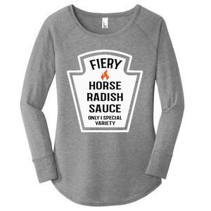 Fiery Horse Radish Sauce Group Condiment Family Matching Women's Perfect Tri Tunic Long Sleeve Shirt