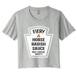 Fiery Horse Radish Sauce Group Condiment Family Matching Women's Crop Top Tee