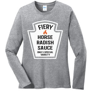 Fiery Horse Radish Sauce Group Condiment Family Matching Ladies Long Sleeve Shirt