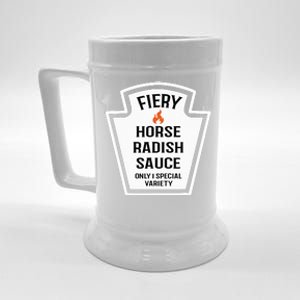 Fiery Horse Radish Sauce Group Condiment Family Matching Beer Stein