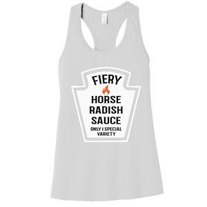 Fiery Horse Radish Sauce Group Condiment Family Matching Women's Racerback Tank