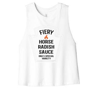 Fiery Horse Radish Sauce Group Condiment Family Matching Women's Racerback Cropped Tank