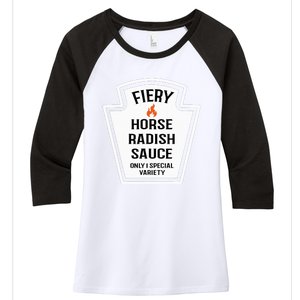 Fiery Horse Radish Sauce Group Condiment Family Matching Women's Tri-Blend 3/4-Sleeve Raglan Shirt