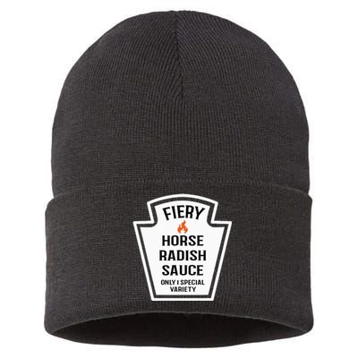 Fiery Horse Radish Sauce Group Condiment Family Matching Sustainable Knit Beanie