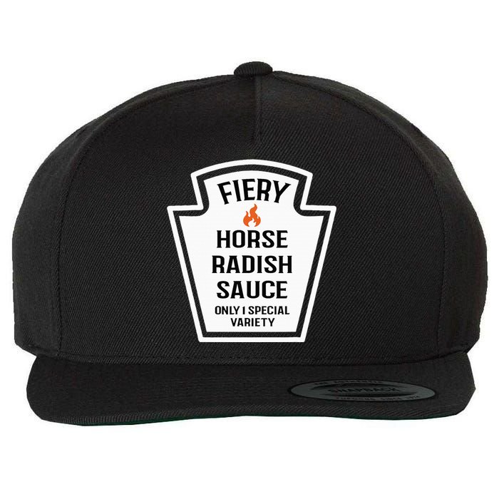 Fiery Horse Radish Sauce Group Condiment Family Matching Wool Snapback Cap