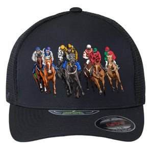 Funny Horse Racing Jockey Racer Derby Rider Race Track Funny Gift Flexfit Unipanel Trucker Cap