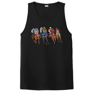 Funny Horse Racing Jockey Racer Derby Rider Race Track Funny Gift PosiCharge Competitor Tank