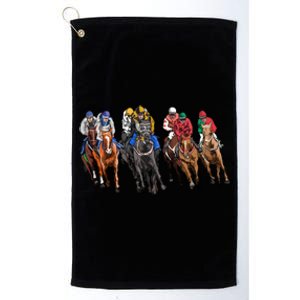 Funny Horse Racing Jockey Racer Derby Rider Race Track Funny Gift Platinum Collection Golf Towel