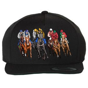 Funny Horse Racing Jockey Racer Derby Rider Race Track Funny Gift Wool Snapback Cap