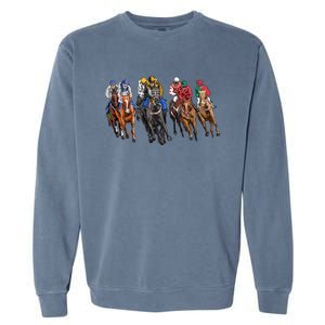 Funny Horse Racing Jockey Racer Derby Rider Race Track Funny Gift Garment-Dyed Sweatshirt