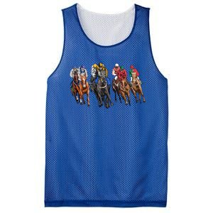 Funny Horse Racing Jockey Racer Derby Rider Race Track Funny Gift Mesh Reversible Basketball Jersey Tank