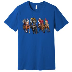 Funny Horse Racing Jockey Racer Derby Rider Race Track Funny Gift Premium T-Shirt