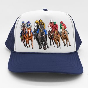 Funny Horse Racing Jockey Racer Derby Rider Race Track Funny Gift Trucker Hat