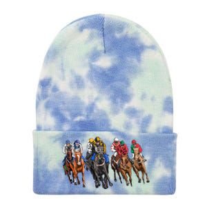 Funny Horse Racing Jockey Racer Derby Rider Race Track Funny Gift Tie Dye 12in Knit Beanie