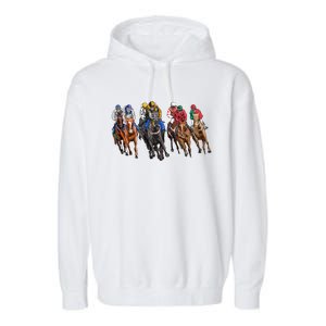 Funny Horse Racing Jockey Racer Derby Rider Race Track Funny Gift Garment-Dyed Fleece Hoodie