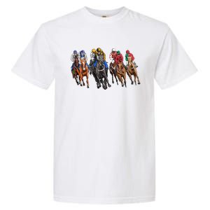 Funny Horse Racing Jockey Racer Derby Rider Race Track Funny Gift Garment-Dyed Heavyweight T-Shirt