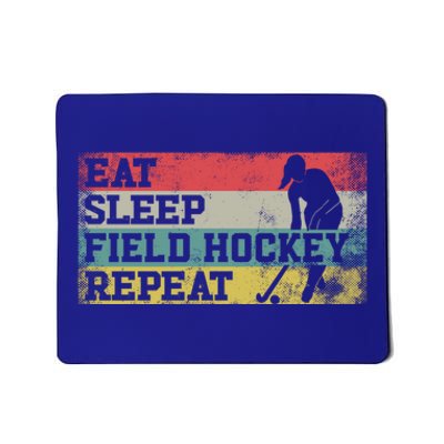 Field Hockey Retro Vintage Eat Sleep Field Hockey Repeat Gift Mousepad