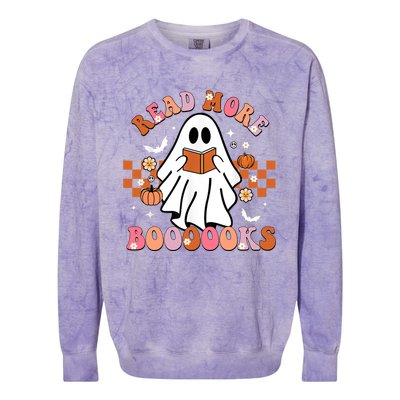 Funny Halloween Read More Books Cute Boo Read A Book Cute Gift Colorblast Crewneck Sweatshirt