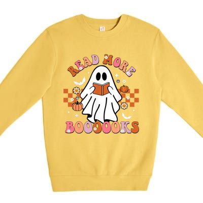 Funny Halloween Read More Books Cute Boo Read A Book Cute Gift Premium Crewneck Sweatshirt