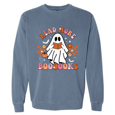 Funny Halloween Read More Books Cute Boo Read A Book Cute Gift Garment-Dyed Sweatshirt