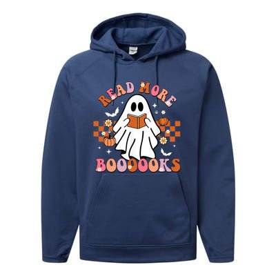 Funny Halloween Read More Books Cute Boo Read A Book Cute Gift Performance Fleece Hoodie