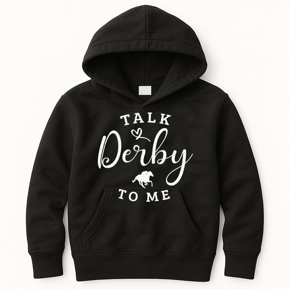 Funny Horse Racing Vintage Talk Derby To Me Ky Derby Horse Gift Kids Hoodie