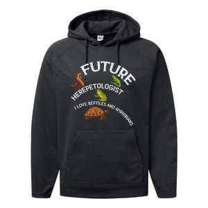 Future Herpetologist Reptiles And Amphibians Biology Insects Performance Fleece Hoodie