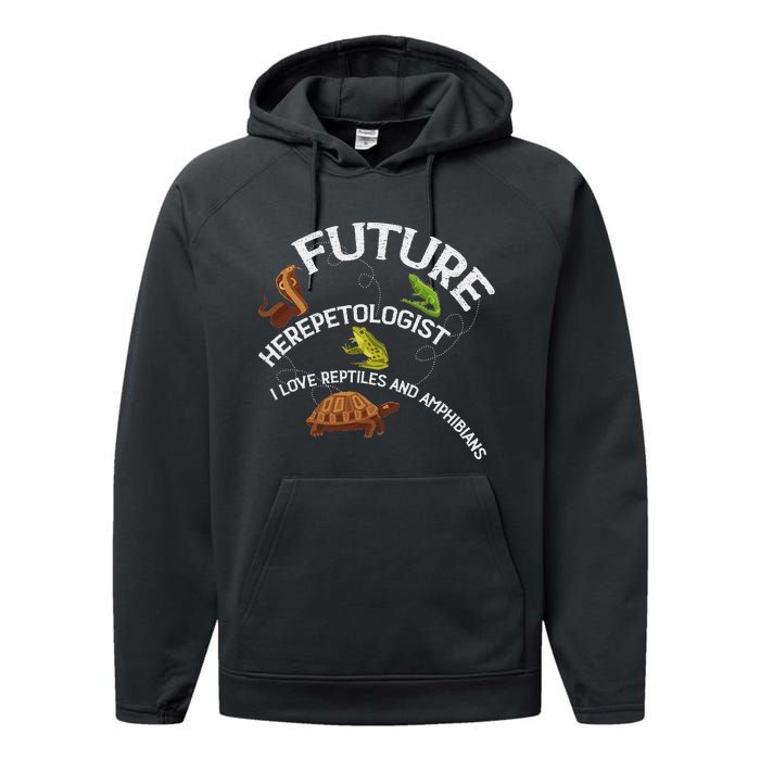 Future Herpetologist Reptiles And Amphibians Biology Insects Performance Fleece Hoodie