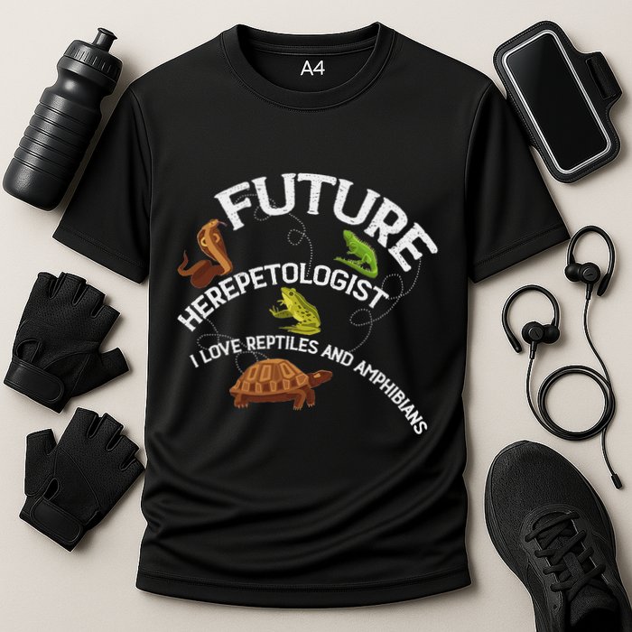 Future Herpetologist Reptiles And Amphibians Biology Insects Cooling Performance Crew T-Shirt