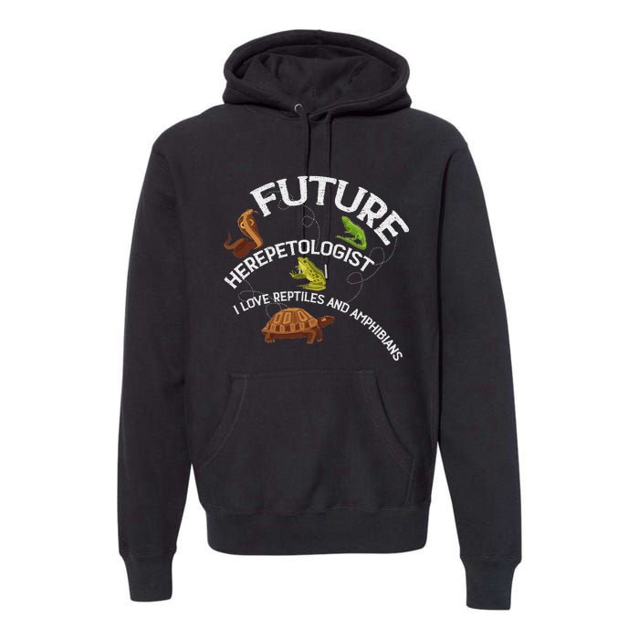 Future Herpetologist Reptiles And Amphibians Biology Insects Premium Hoodie