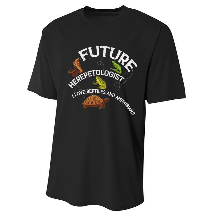 Future Herpetologist Reptiles And Amphibians Biology Insects Performance Sprint T-Shirt