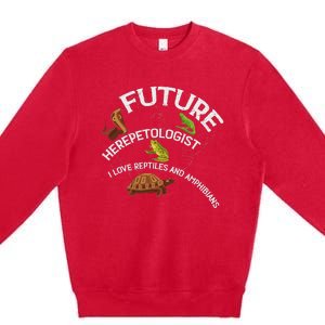 Future Herpetologist Reptiles And Amphibians Biology Insects Premium Crewneck Sweatshirt