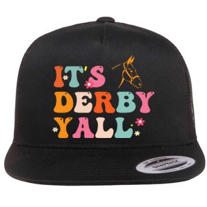 Funny Horse Racing ItS Derby Yall Flat Bill Trucker Hat