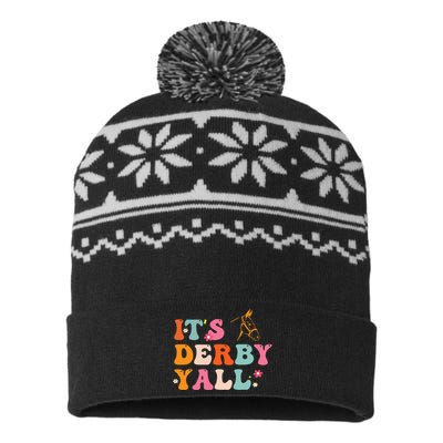 Funny Horse Racing ItS Derby Yall USA-Made Snowflake Beanie