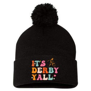 Funny Horse Racing ItS Derby Yall Pom Pom 12in Knit Beanie