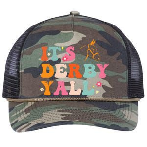 Funny Horse Racing ItS Derby Yall Retro Rope Trucker Hat Cap