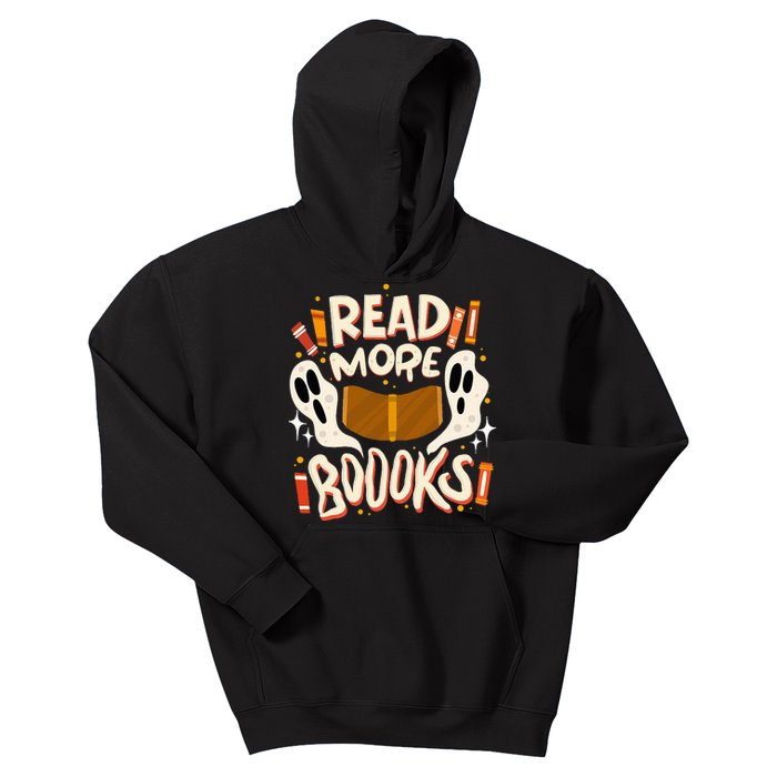 Funny Halloween Reading Quote READ MORE BOOKS Pun Teacher Kids Hoodie