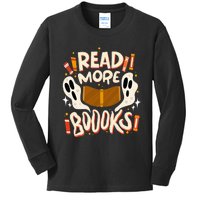 Funny Halloween Reading Quote READ MORE BOOKS Pun Teacher Kids Long Sleeve Shirt