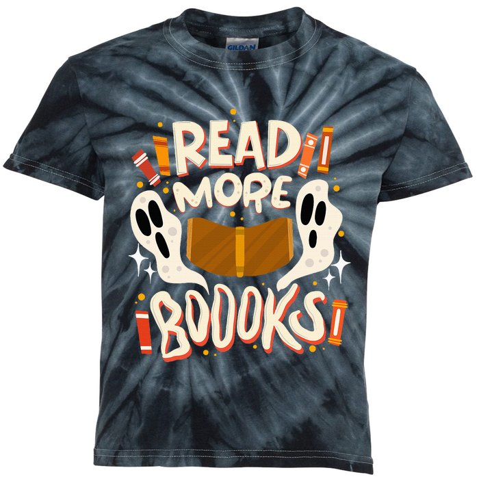 Funny Halloween Reading Quote READ MORE BOOKS Pun Teacher Kids Tie-Dye T-Shirt