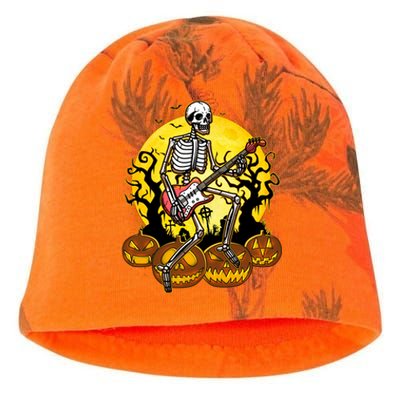 Funny Halloween Rocker Skeleton Rock With Electric Guitar Kati - Camo Knit Beanie