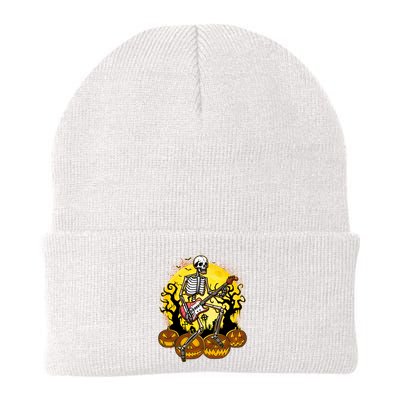 Funny Halloween Rocker Skeleton Rock With Electric Guitar Beanie