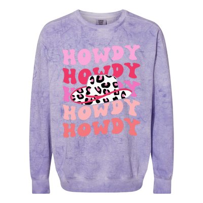 football howdy rodeo western hat sourn cowgirl  Colorblast Crewneck Sweatshirt