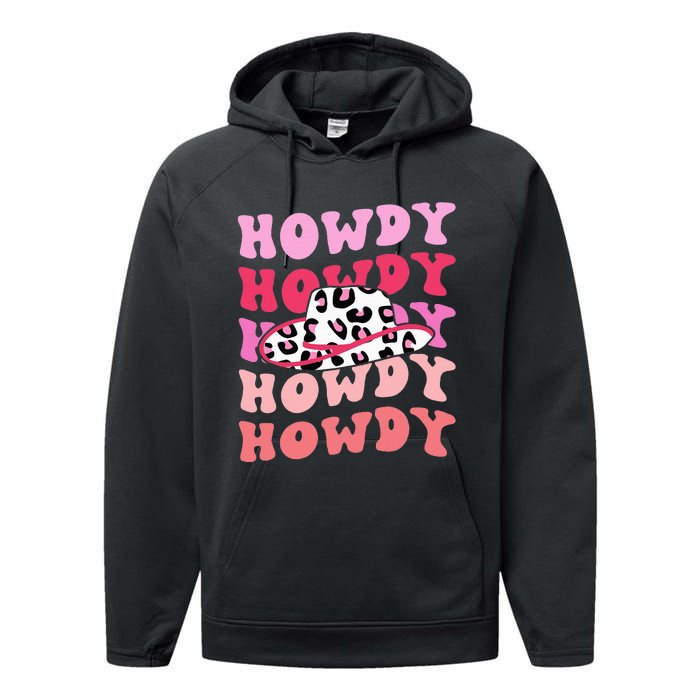 football howdy rodeo western hat sourn cowgirl  Performance Fleece Hoodie