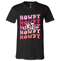 football howdy rodeo western hat sourn cowgirl  V-Neck T-Shirt