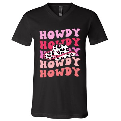 football howdy rodeo western hat sourn cowgirl  V-Neck T-Shirt