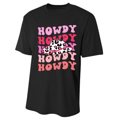 football howdy rodeo western hat sourn cowgirl  Performance Sprint T-Shirt