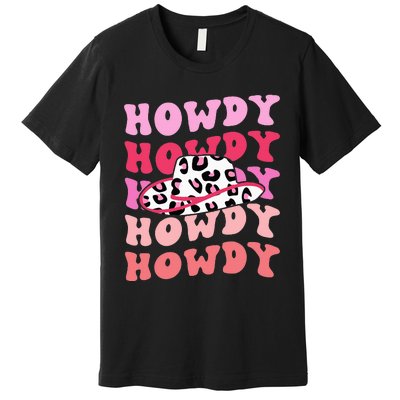 football howdy rodeo western hat sourn cowgirl  Premium T-Shirt