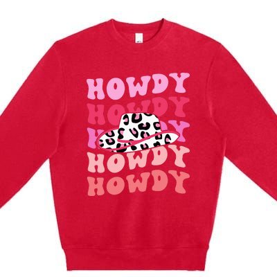 football howdy rodeo western hat sourn cowgirl  Premium Crewneck Sweatshirt